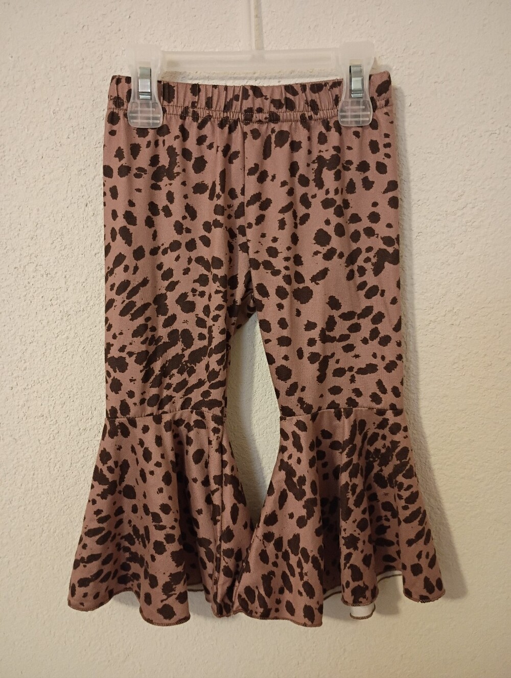 Girls' Ruffle Hem Animal Print Leggings - Brown